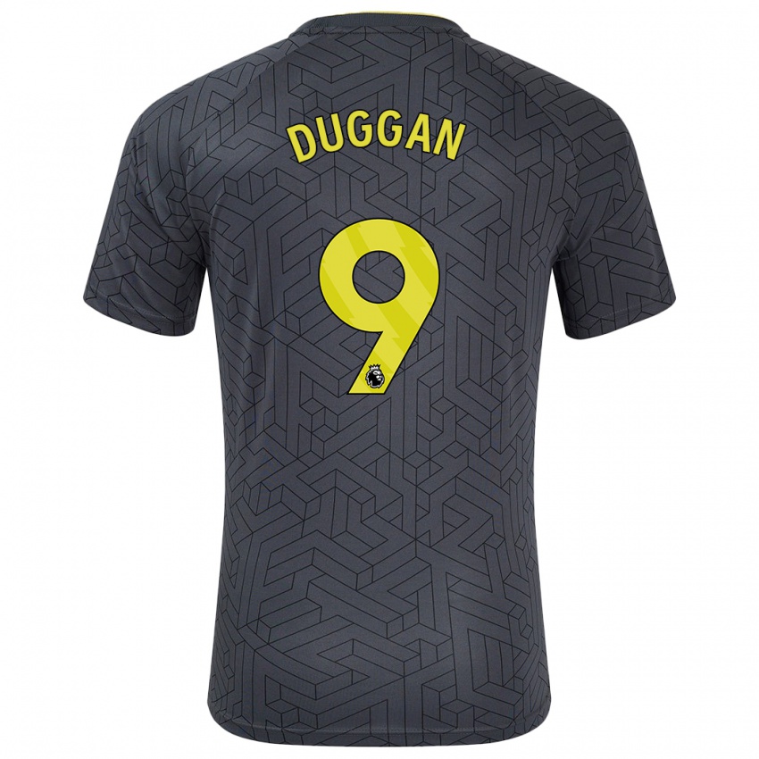 Niño Camiseta Toni Duggan #9 Negro Amarillo 2ª Equipación 2024/25 La Camisa Argentina