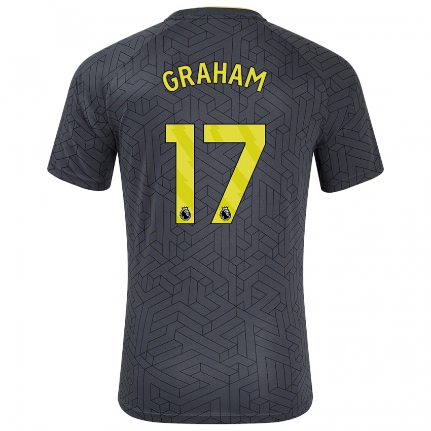 Niño Camiseta Lucy Graham #17 Negro Amarillo 2ª Equipación 2024/25 La Camisa Argentina