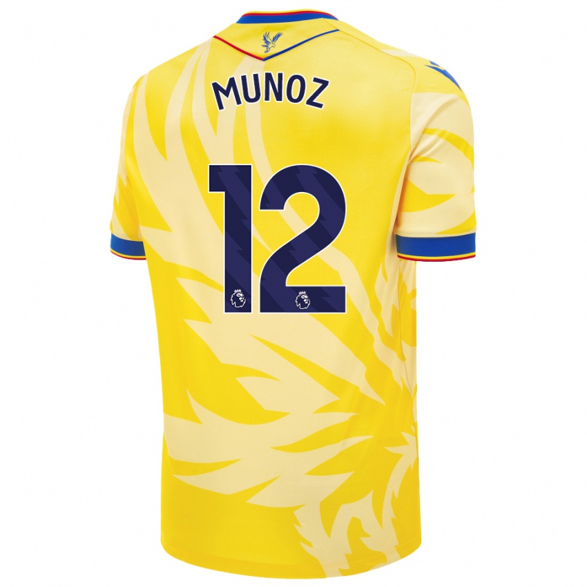 Niño Camiseta Daniel Muñoz #12 Amarillo 2ª Equipación 2024/25 La Camisa Argentina