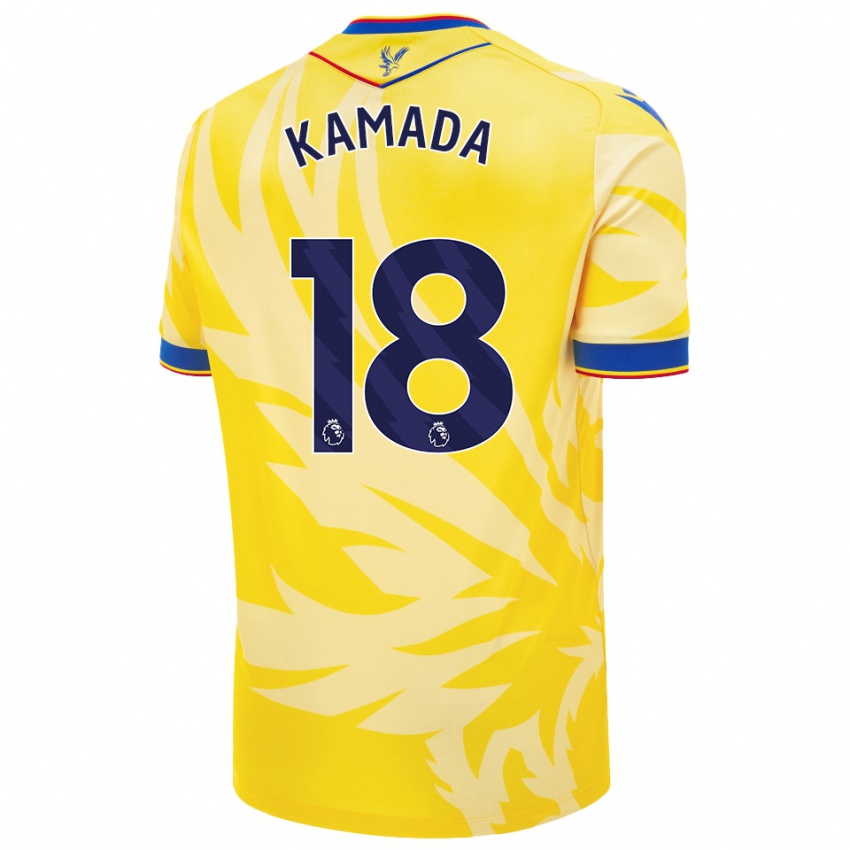 Niño Camiseta Daichi Kamada #18 Amarillo 2ª Equipación 2024/25 La Camisa Argentina