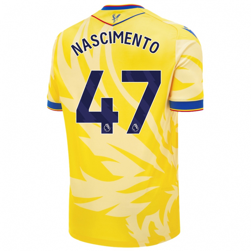 Niño Camiseta Adler Nascimento #47 Amarillo 2ª Equipación 2024/25 La Camisa Argentina