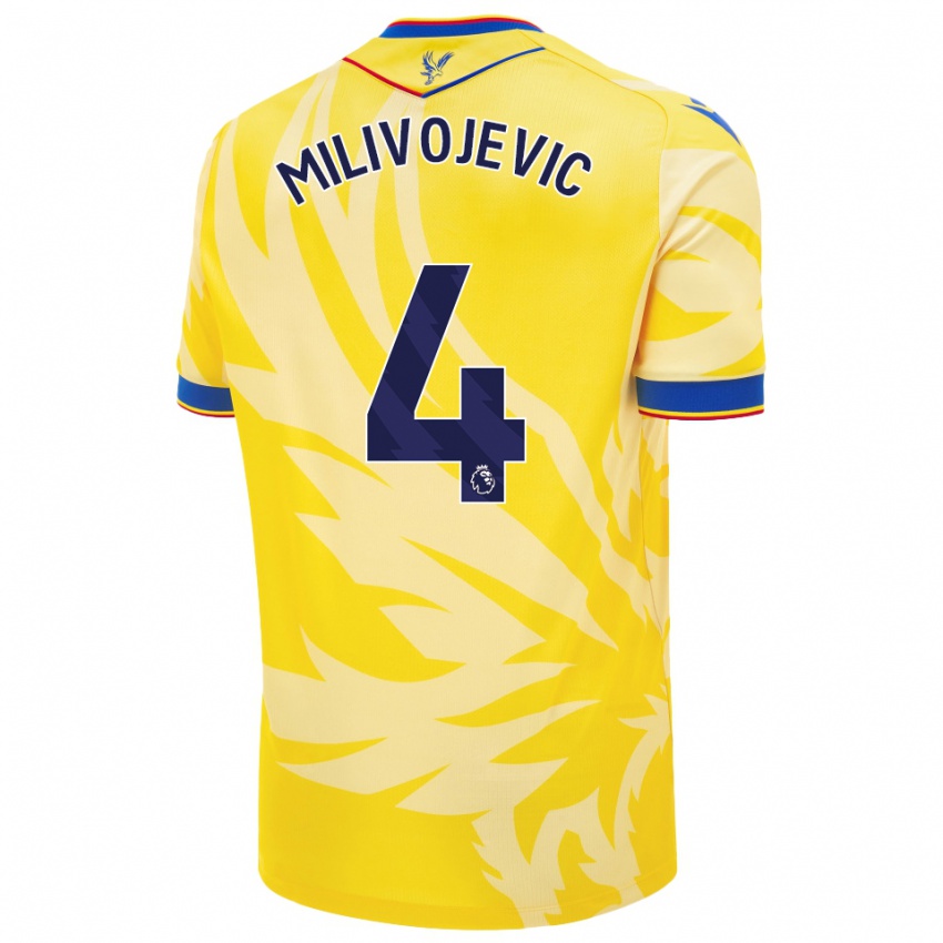 Niño Camiseta Luka Milivojevic #4 Amarillo 2ª Equipación 2024/25 La Camisa Argentina