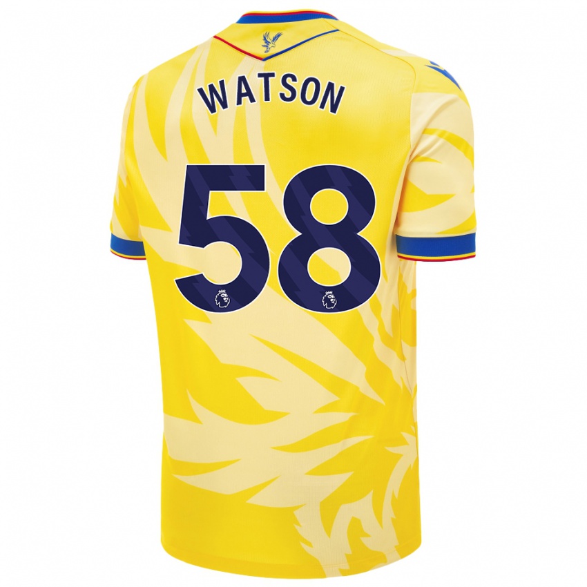 Niño Camiseta Noah Watson #58 Amarillo 2ª Equipación 2024/25 La Camisa Argentina