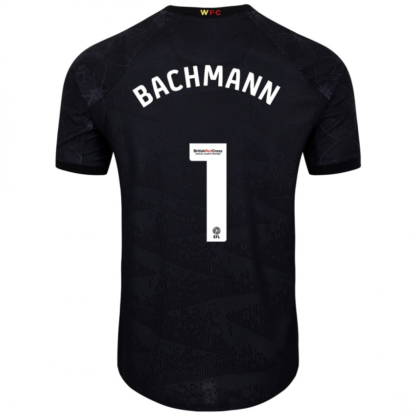 Niño Camiseta Daniel Bachmann #1 Negro Blanco 2ª Equipación 2024/25 La Camisa Argentina