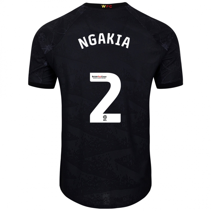 Niño Camiseta Jeremy Ngakia #2 Negro Blanco 2ª Equipación 2024/25 La Camisa Argentina