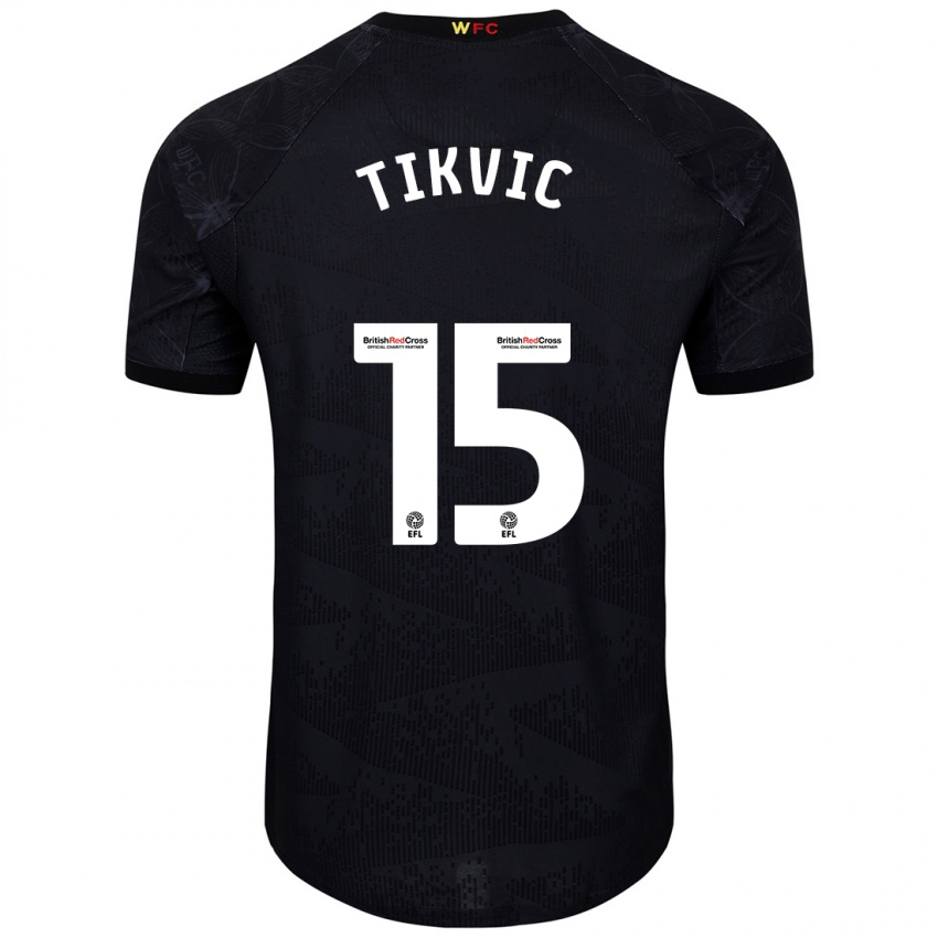 Niño Camiseta Antonio Tikvic #15 Negro Blanco 2ª Equipación 2024/25 La Camisa Argentina