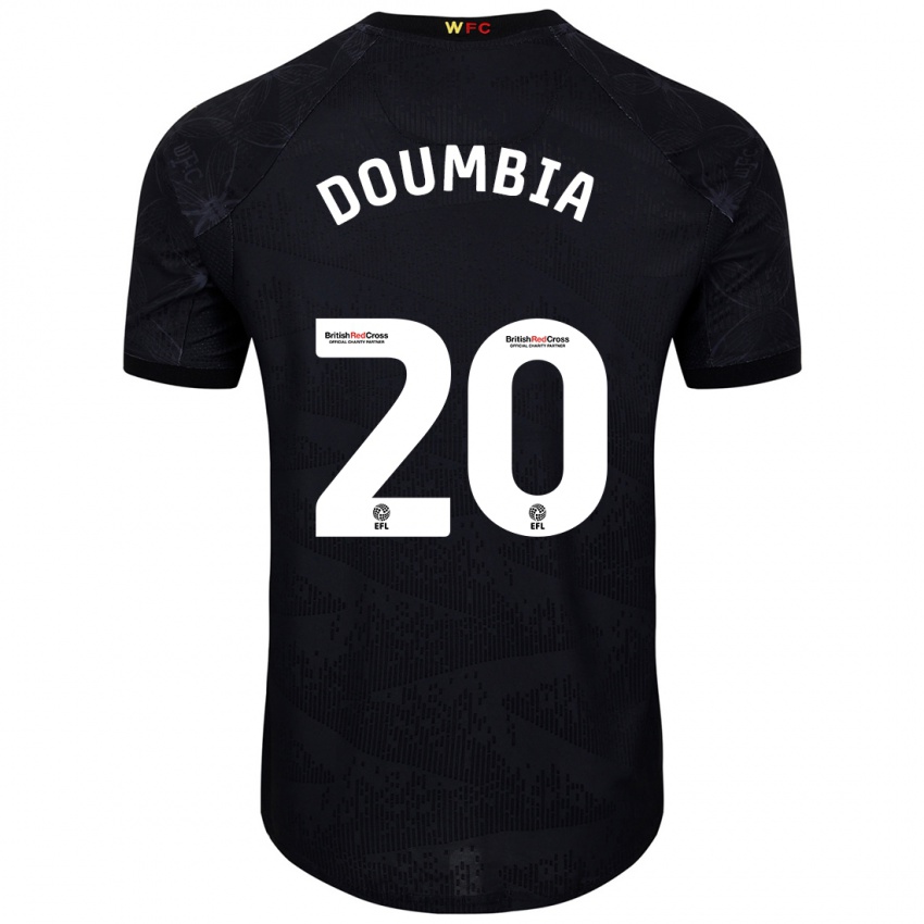 Niño Camiseta Mamadou Doumbia #20 Negro Blanco 2ª Equipación 2024/25 La Camisa Argentina