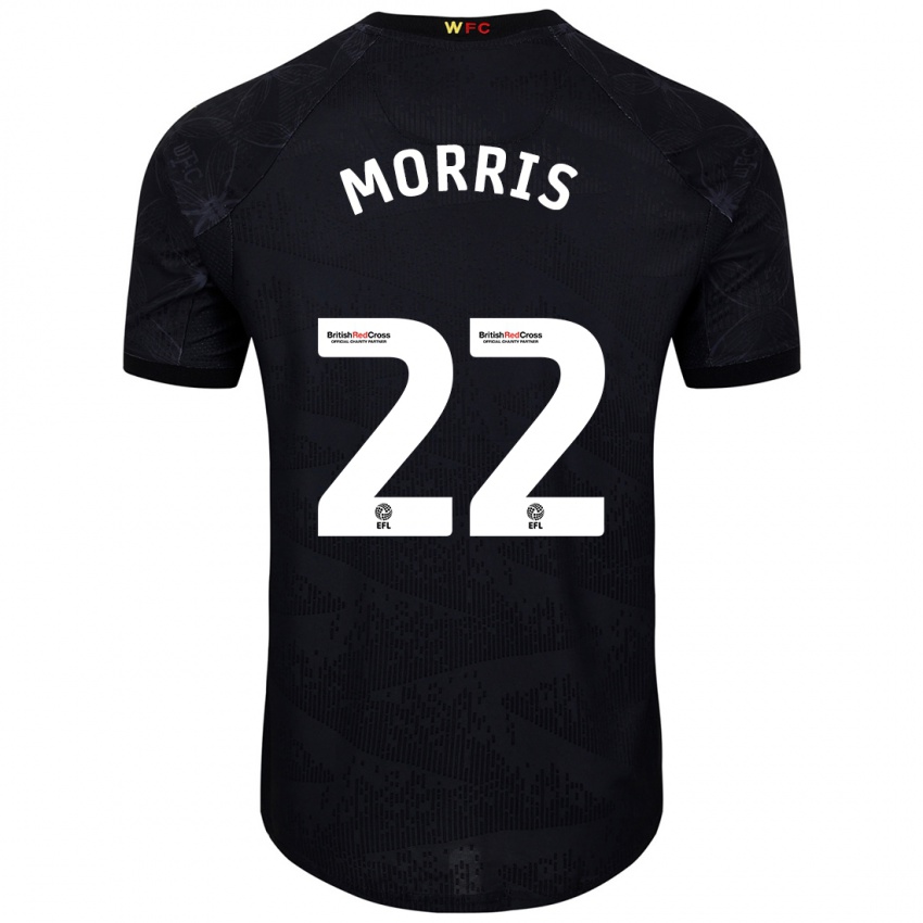 Niño Camiseta James Morris #22 Negro Blanco 2ª Equipación 2024/25 La Camisa Argentina