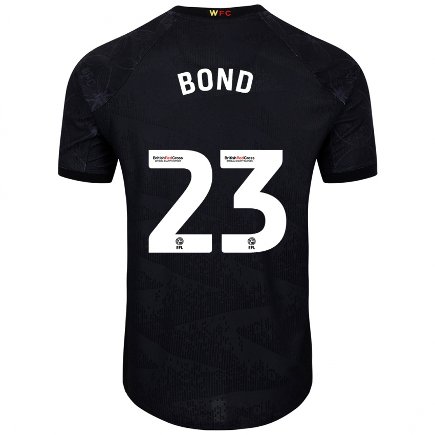 Niño Camiseta Jonathan Bond #23 Negro Blanco 2ª Equipación 2024/25 La Camisa Argentina