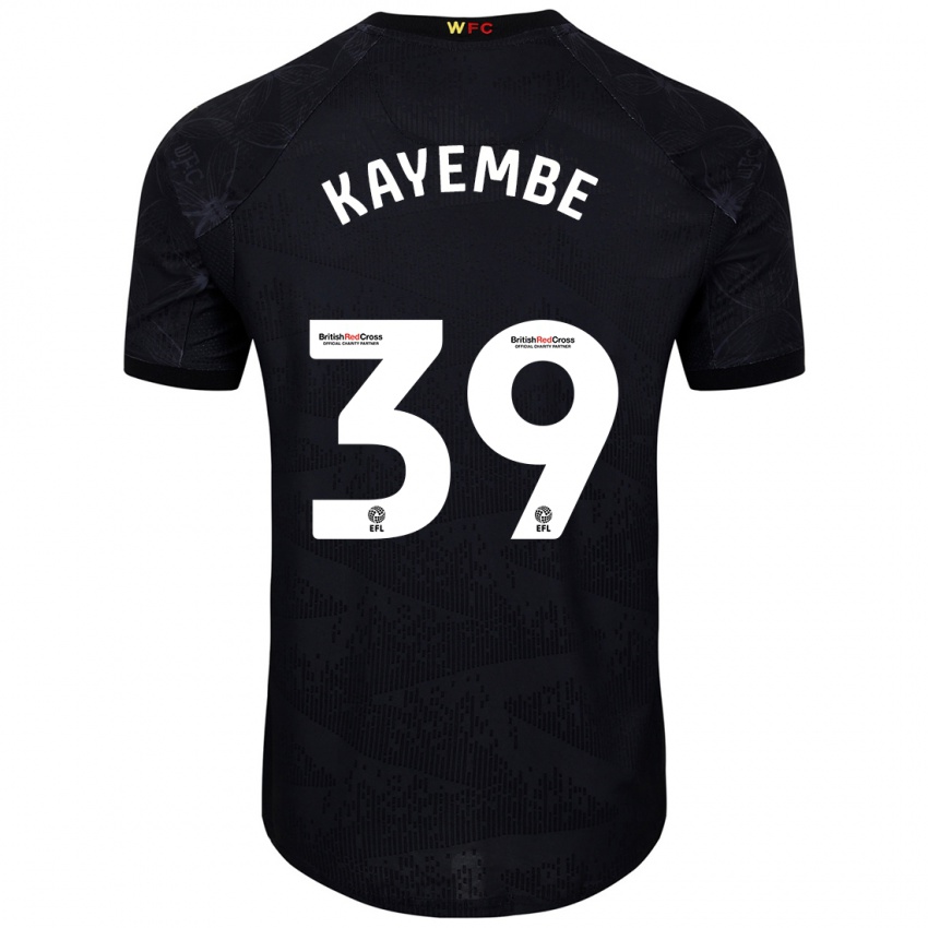 Niño Camiseta Edo Kayembe #39 Negro Blanco 2ª Equipación 2024/25 La Camisa Argentina