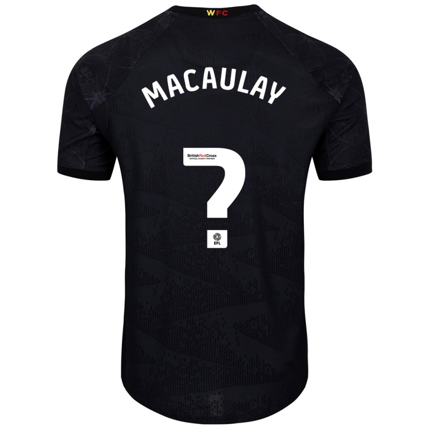 Niño Camiseta Jonathan Macaulay #0 Negro Blanco 2ª Equipación 2024/25 La Camisa Argentina