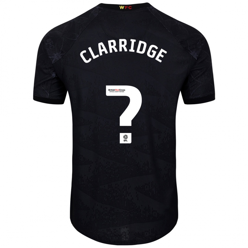 Niño Camiseta James Clarridge #0 Negro Blanco 2ª Equipación 2024/25 La Camisa Argentina