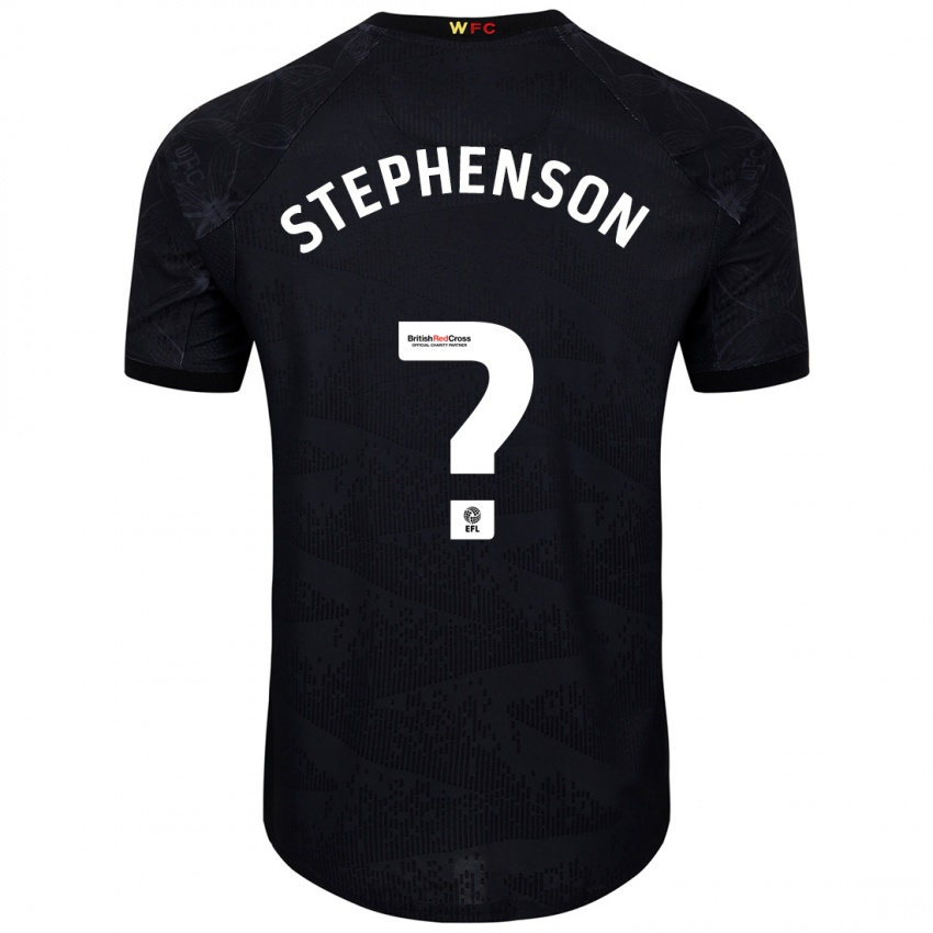 Niño Camiseta Ollie Stephenson #0 Negro Blanco 2ª Equipación 2024/25 La Camisa Argentina