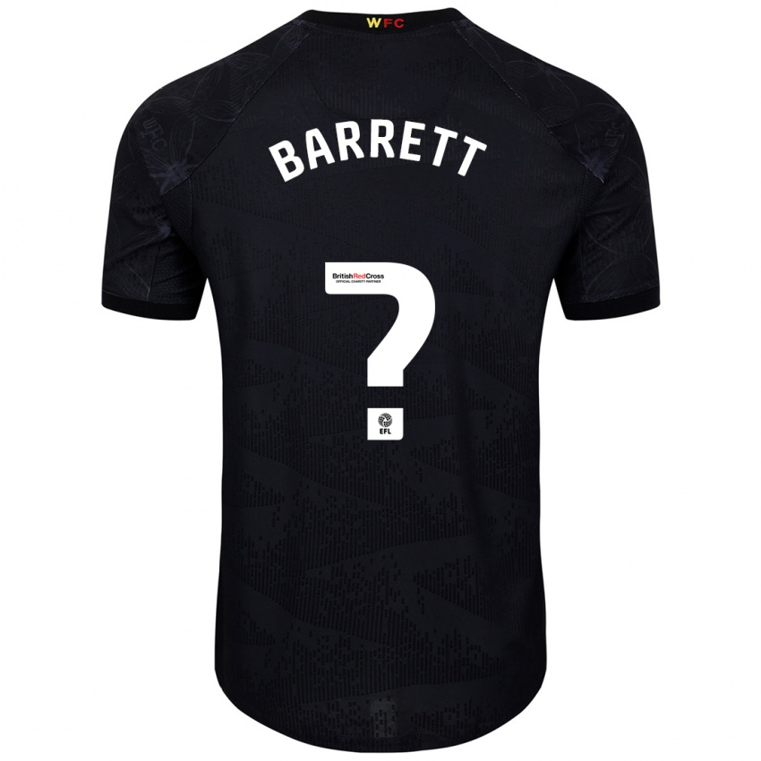 Niño Camiseta Hayden Barrett #0 Negro Blanco 2ª Equipación 2024/25 La Camisa Argentina