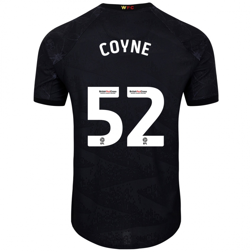 Niño Camiseta Aidan Coyne #52 Negro Blanco 2ª Equipación 2024/25 La Camisa Argentina