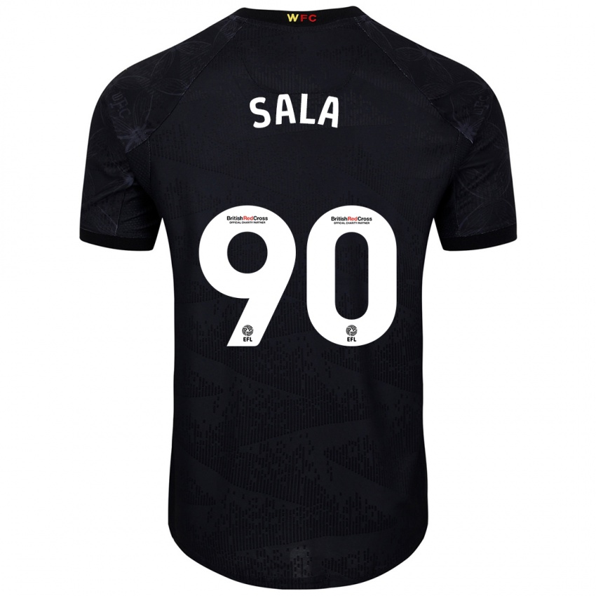 Niño Camiseta Joel Sala #90 Negro Blanco 2ª Equipación 2024/25 La Camisa Argentina