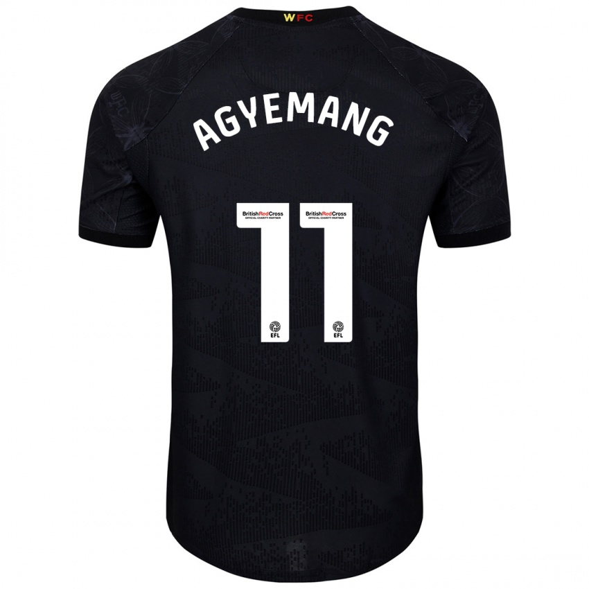 Niño Camiseta Michelle Agyemang #11 Negro Blanco 2ª Equipación 2024/25 La Camisa Argentina