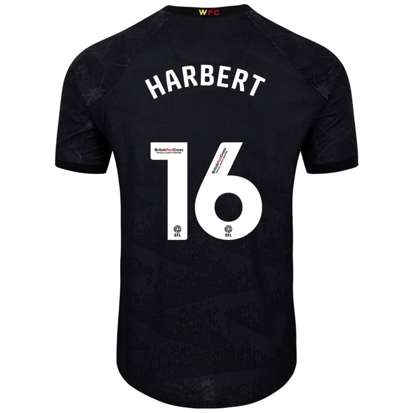 Niño Camiseta Laila Harbert #16 Negro Blanco 2ª Equipación 2024/25 La Camisa Argentina