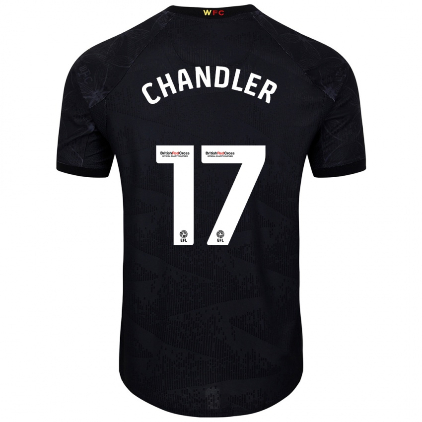 Niño Camiseta Megan Chandler #17 Negro Blanco 2ª Equipación 2024/25 La Camisa Argentina