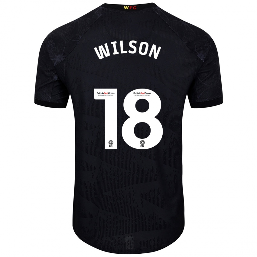 Niño Camiseta Poppy Wilson #18 Negro Blanco 2ª Equipación 2024/25 La Camisa Argentina