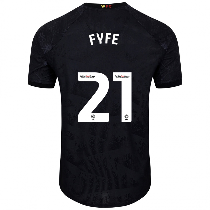 Niño Camiseta Flo Fyfe #21 Negro Blanco 2ª Equipación 2024/25 La Camisa Argentina