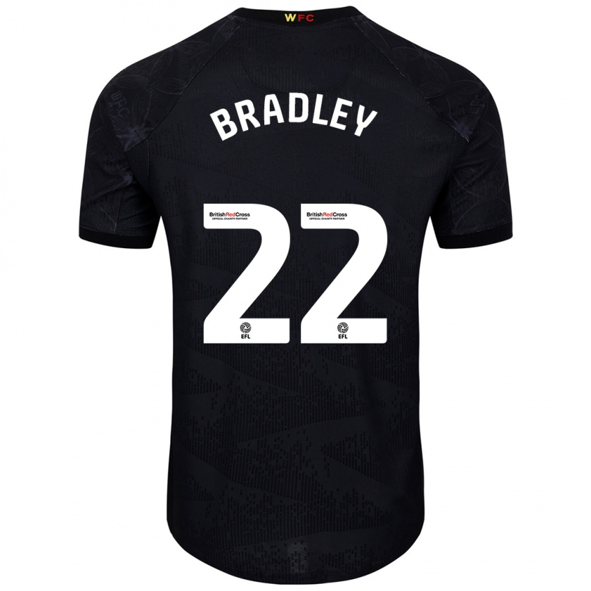 Niño Camiseta Jade Bradley #22 Negro Blanco 2ª Equipación 2024/25 La Camisa Argentina