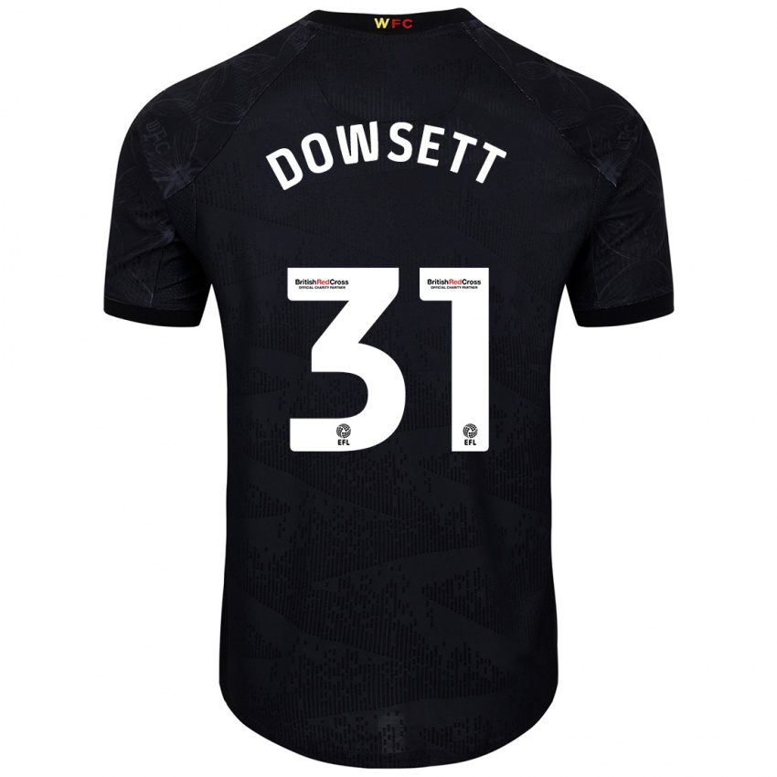 Niño Camiseta Rebekah Dowsett #31 Negro Blanco 2ª Equipación 2024/25 La Camisa Argentina