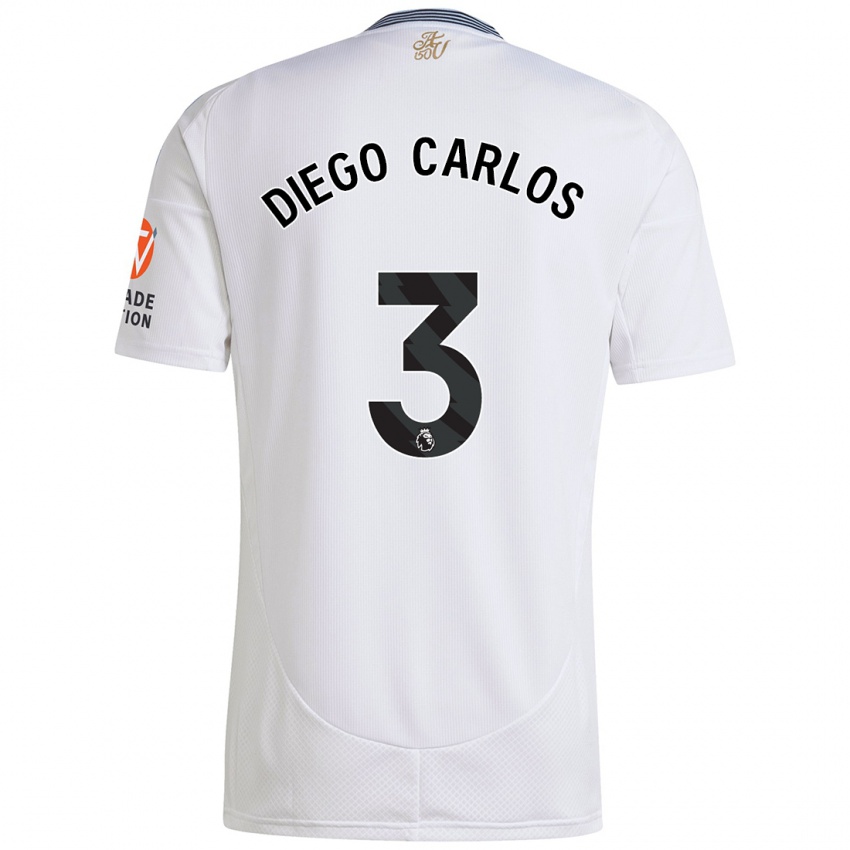 Niño Camiseta Diego Carlos #3 Blanco 2ª Equipación 2024/25 La Camisa Argentina