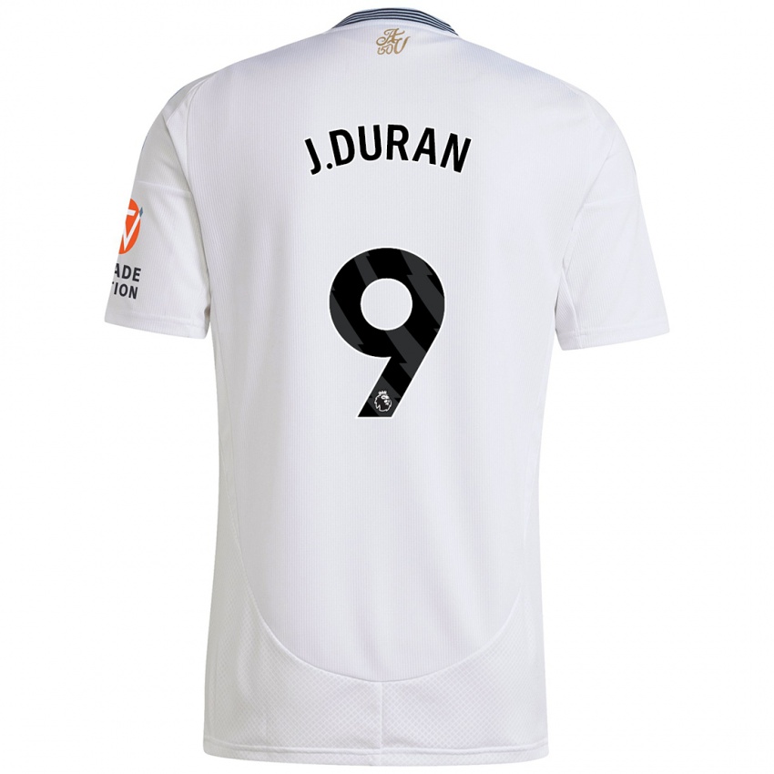 Niño Camiseta Jhon Durán #9 Blanco 2ª Equipación 2024/25 La Camisa Argentina