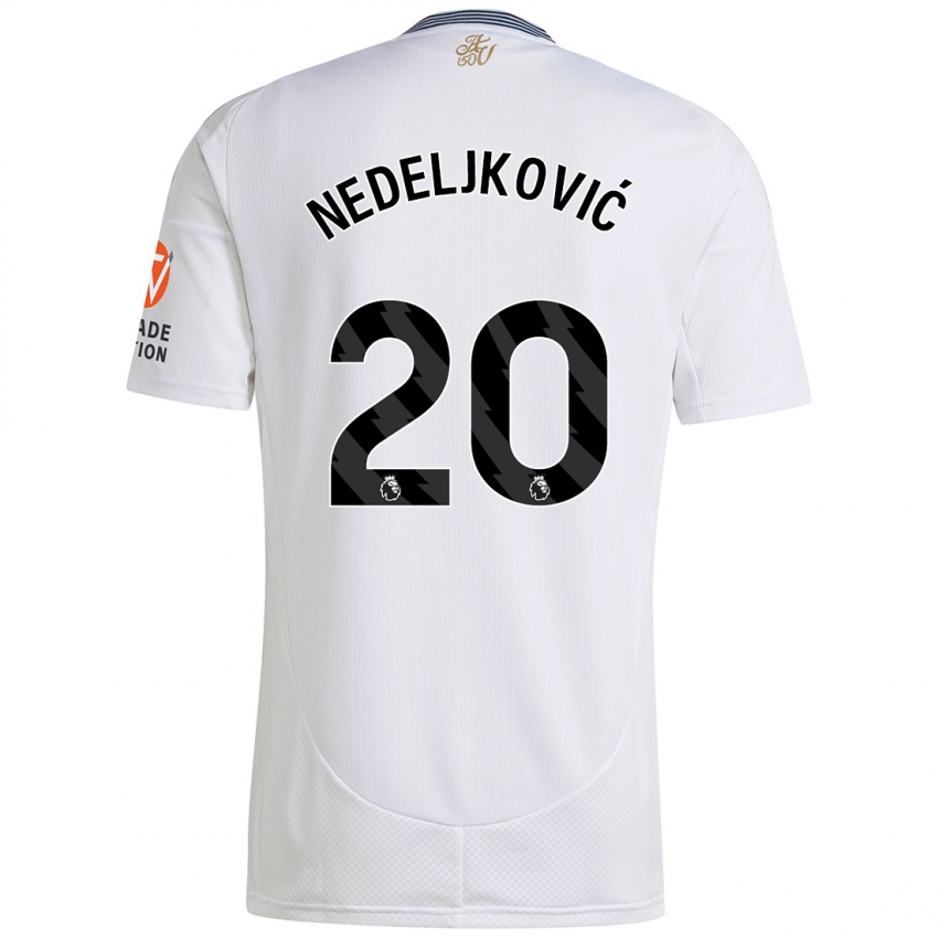 Niño Camiseta Kosta Nedeljkovic #20 Blanco 2ª Equipación 2024/25 La Camisa Argentina