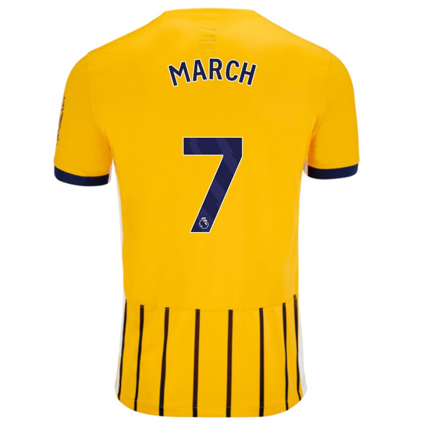 Niño Camiseta Solly March #7 Dorado Azul Rayas 2ª Equipación 2024/25 La Camisa Argentina