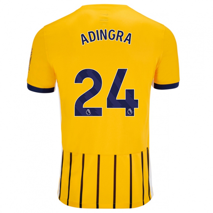 Niño Camiseta Simon Adingra #24 Dorado Azul Rayas 2ª Equipación 2024/25 La Camisa Argentina