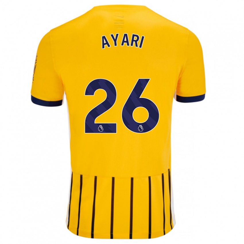 Niño Camiseta Yasin Ayari #26 Dorado Azul Rayas 2ª Equipación 2024/25 La Camisa Argentina