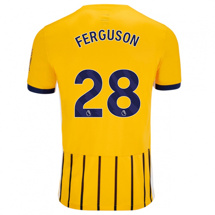 Niño Camiseta Evan Ferguson #28 Dorado Azul Rayas 2ª Equipación 2024/25 La Camisa Argentina