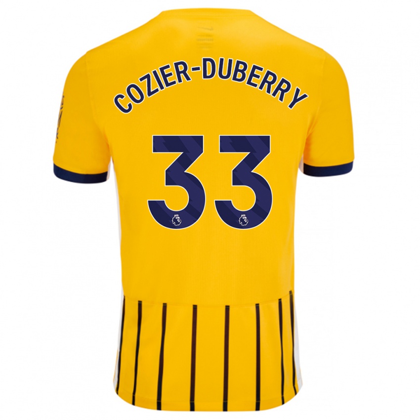 Niño Camiseta Amario Cozier-Duberry #33 Dorado Azul Rayas 2ª Equipación 2024/25 La Camisa Argentina