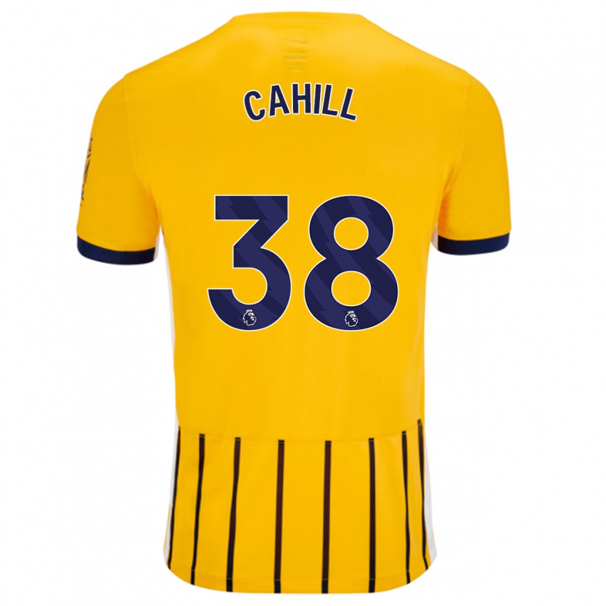 Niño Camiseta Killian Cahill #38 Dorado Azul Rayas 2ª Equipación 2024/25 La Camisa Argentina