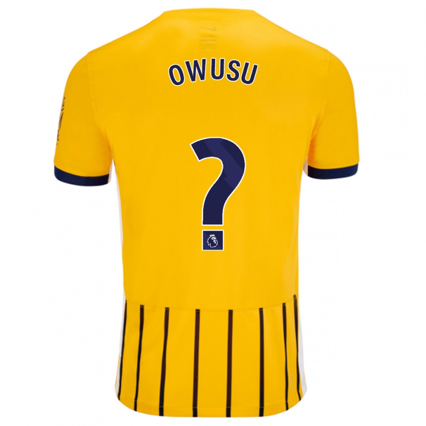 Niño Camiseta Yussif Owusu #0 Dorado Azul Rayas 2ª Equipación 2024/25 La Camisa Argentina