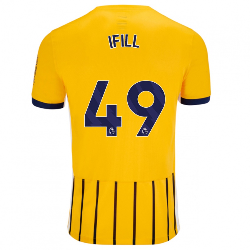 Niño Camiseta Marcus Ifill #49 Dorado Azul Rayas 2ª Equipación 2024/25 La Camisa Argentina