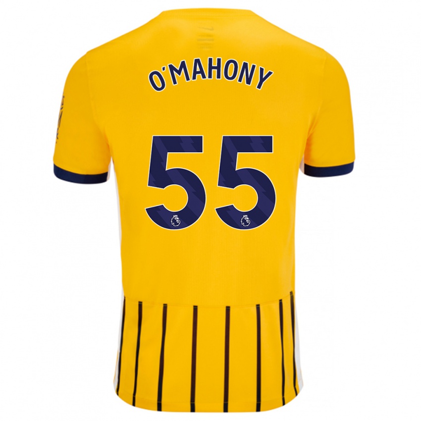 Niño Camiseta Mark O'mahony #55 Dorado Azul Rayas 2ª Equipación 2024/25 La Camisa Argentina