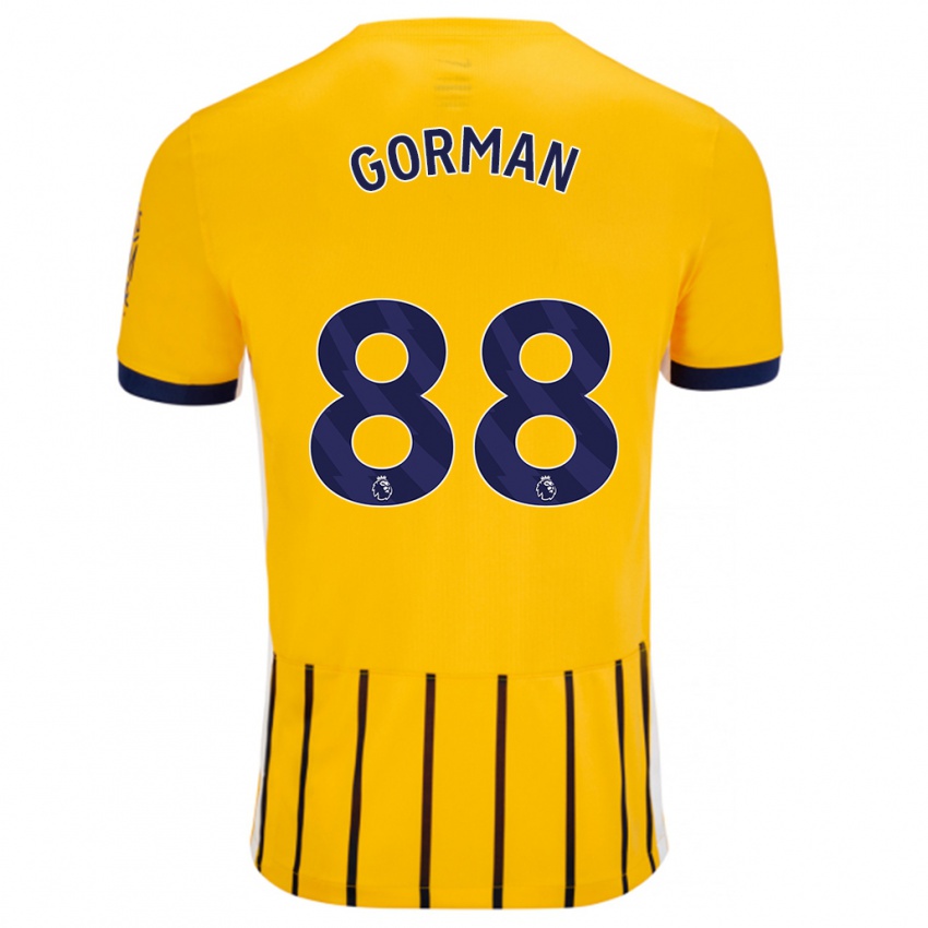 Niño Camiseta Ronnie Gorman #88 Dorado Azul Rayas 2ª Equipación 2024/25 La Camisa Argentina