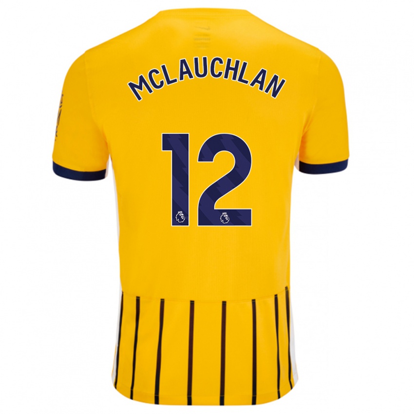 Niño Camiseta Rachel Mclauchlan #12 Dorado Azul Rayas 2ª Equipación 2024/25 La Camisa Argentina