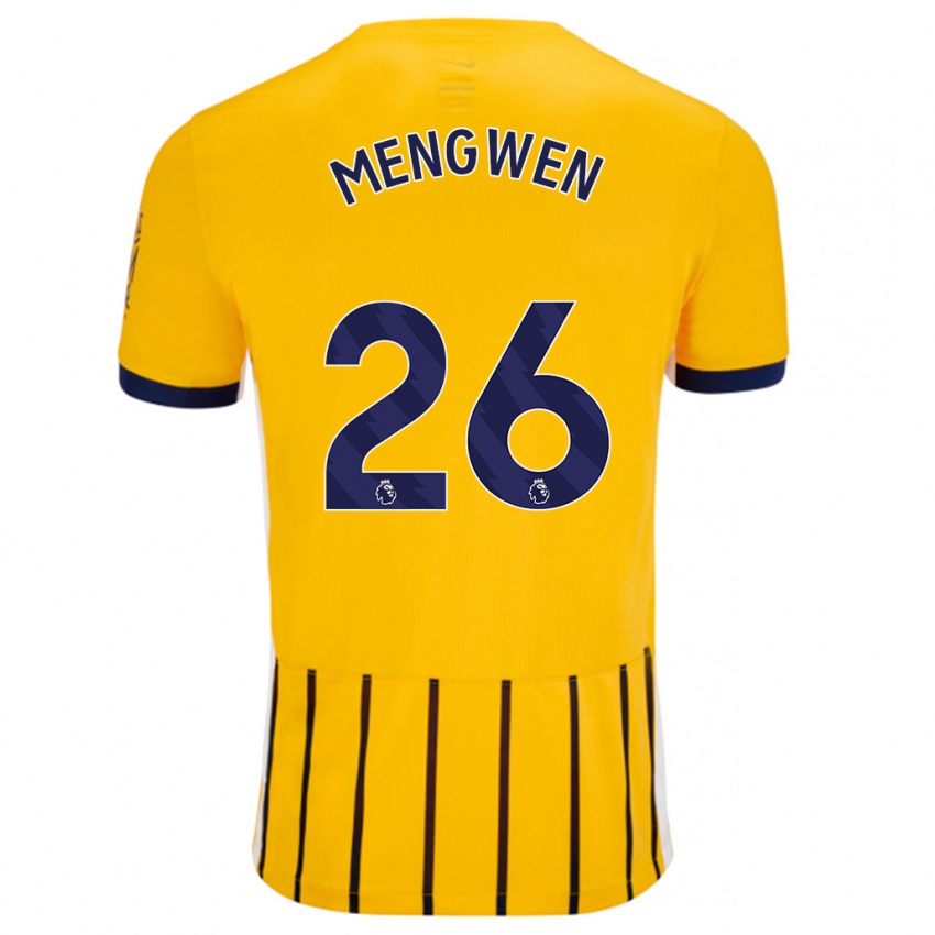 Niño Camiseta Li Mengwen #26 Dorado Azul Rayas 2ª Equipación 2024/25 La Camisa Argentina