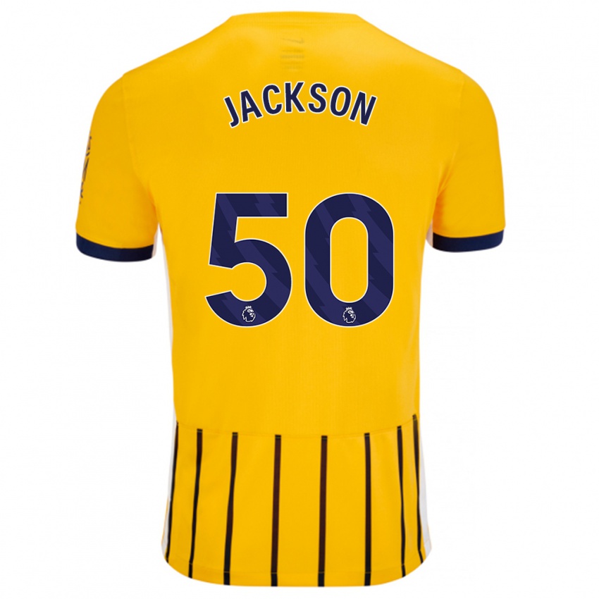 Niño Camiseta Ben Jackson #50 Dorado Azul Rayas 2ª Equipación 2024/25 La Camisa Argentina