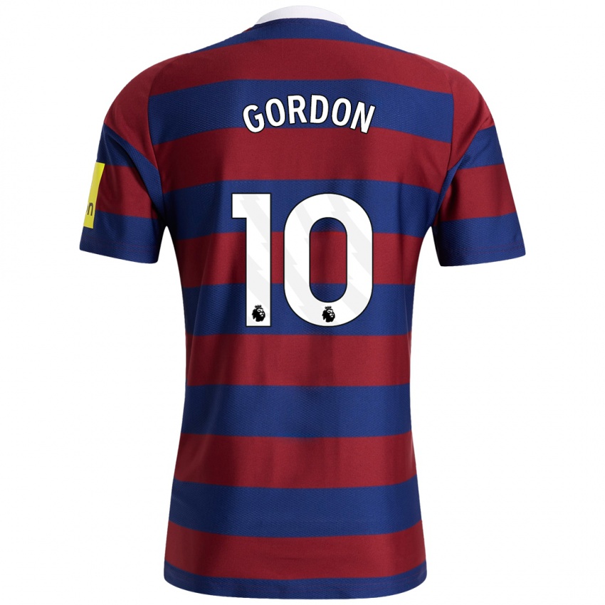 Niño Camiseta Anthony Gordon #10 Burdeos Azul Marino 2ª Equipación 2024/25 La Camisa Argentina