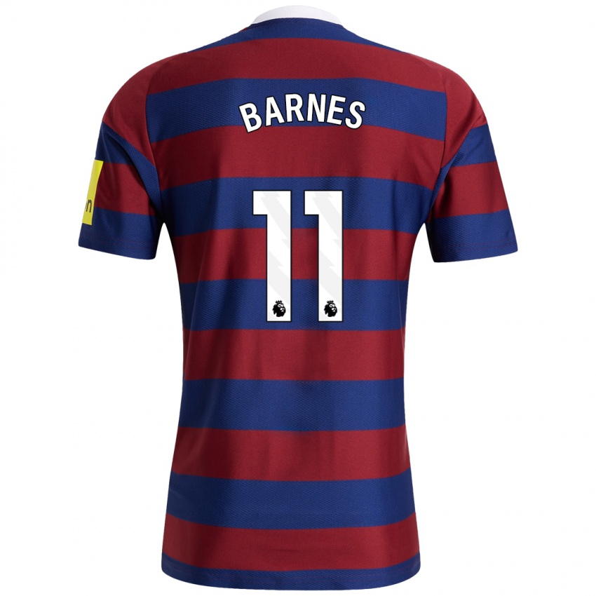 Niño Camiseta Harvey Barnes #11 Burdeos Azul Marino 2ª Equipación 2024/25 La Camisa Argentina