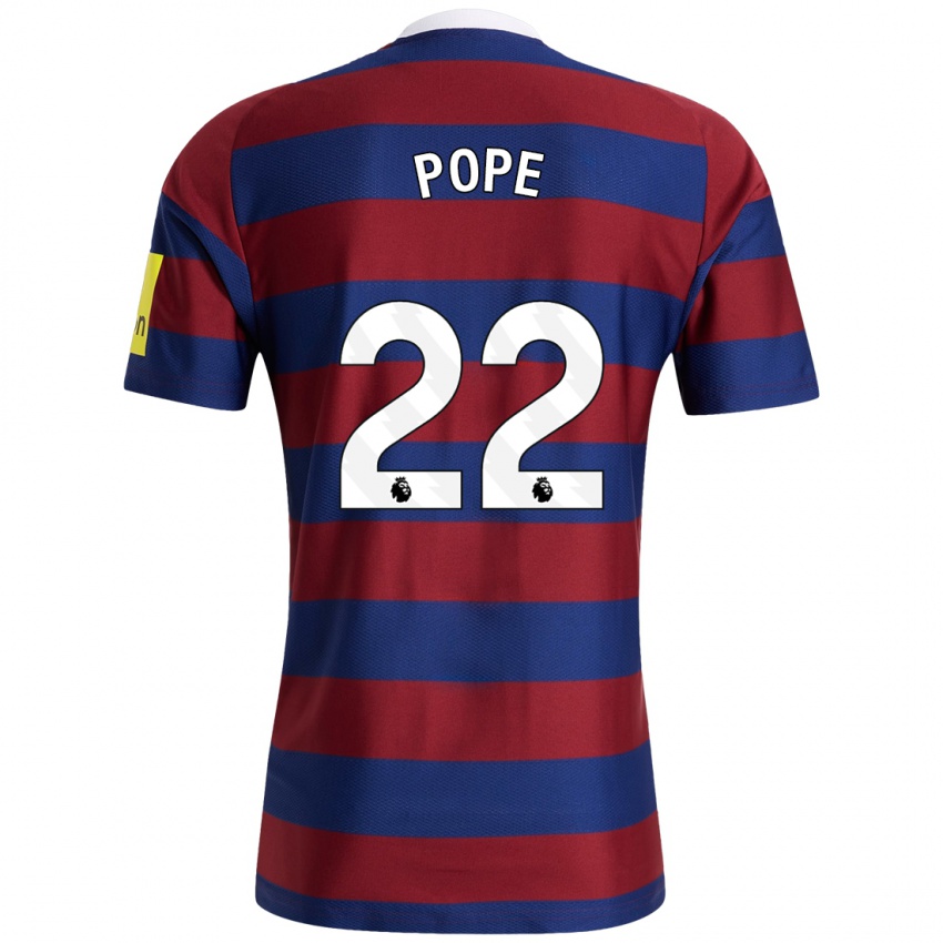 Niño Camiseta Nick Pope #22 Burdeos Azul Marino 2ª Equipación 2024/25 La Camisa Argentina