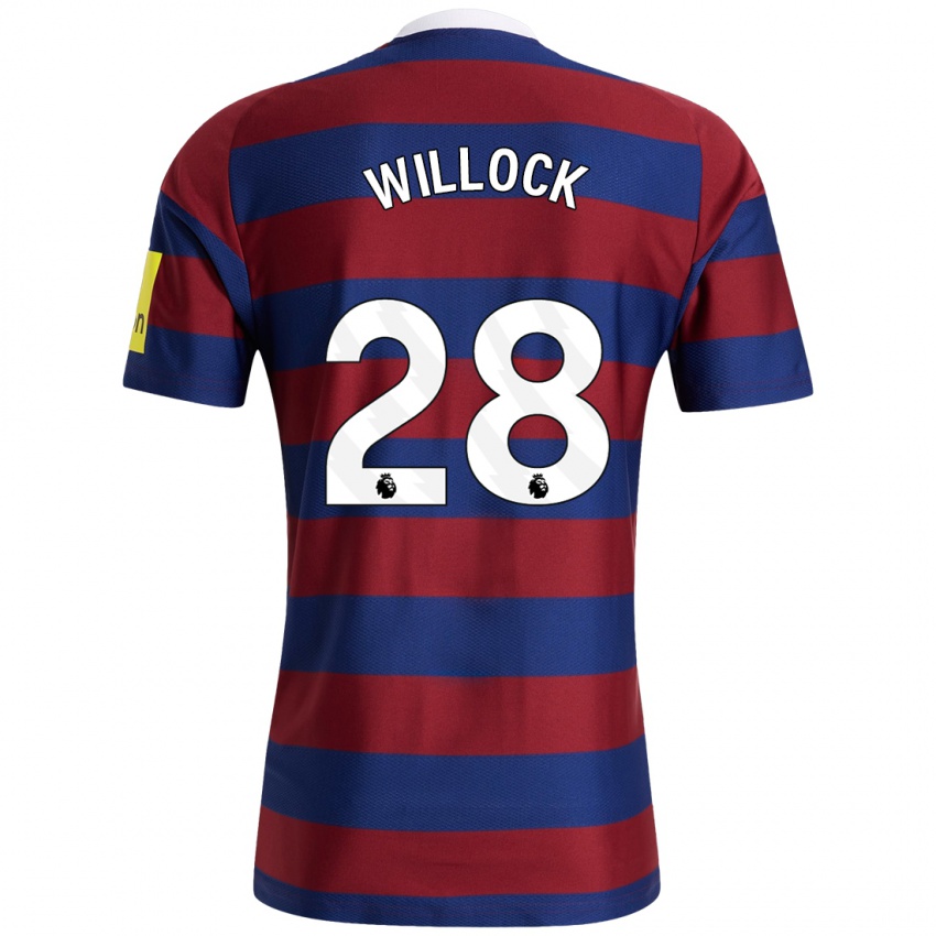 Niño Camiseta Joe Willock #28 Burdeos Azul Marino 2ª Equipación 2024/25 La Camisa Argentina