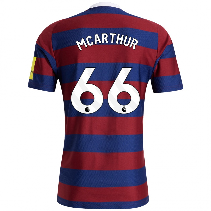 Niño Camiseta Charlie Mcarthur #66 Burdeos Azul Marino 2ª Equipación 2024/25 La Camisa Argentina