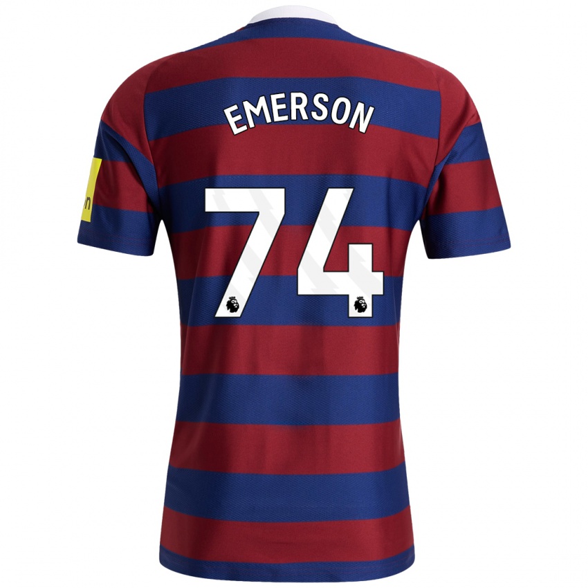 Niño Camiseta Johnny Emerson #74 Burdeos Azul Marino 2ª Equipación 2024/25 La Camisa Argentina