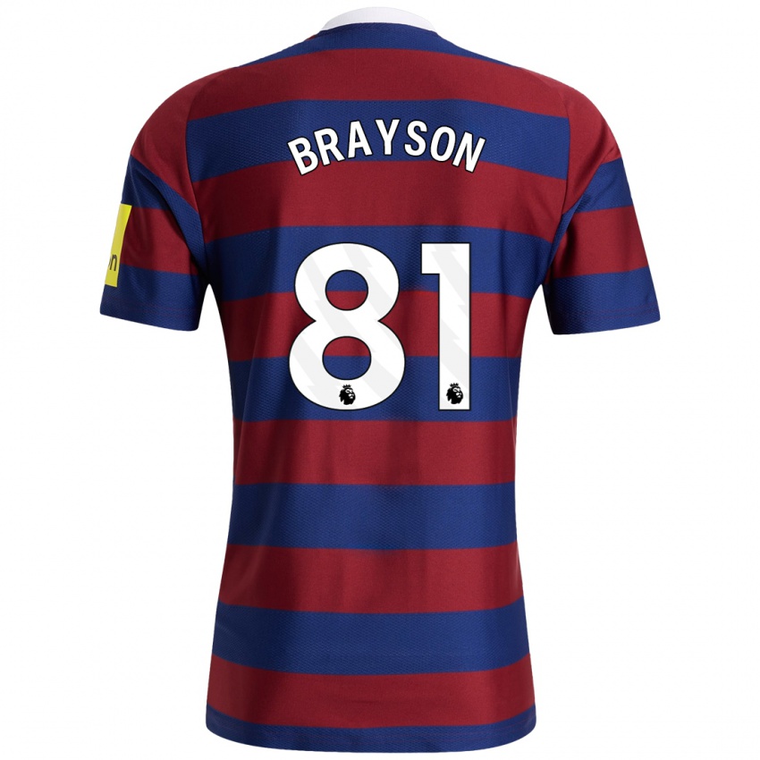 Niño Camiseta Joe Brayson #81 Burdeos Azul Marino 2ª Equipación 2024/25 La Camisa Argentina